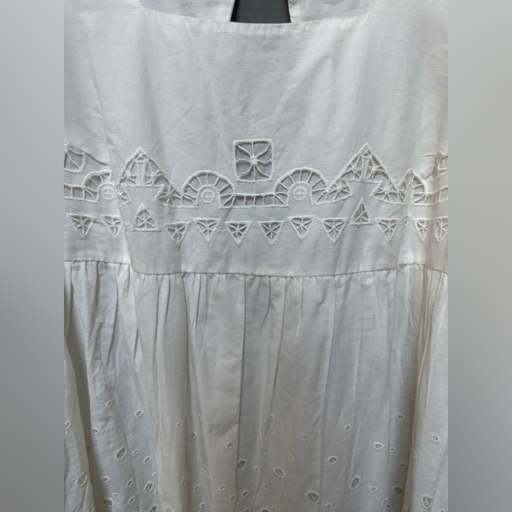 NWT Anthropologie Plus Size Cotton Dress 1X, White, Boho, Flowy, Lightweight - Picture 7 of 16